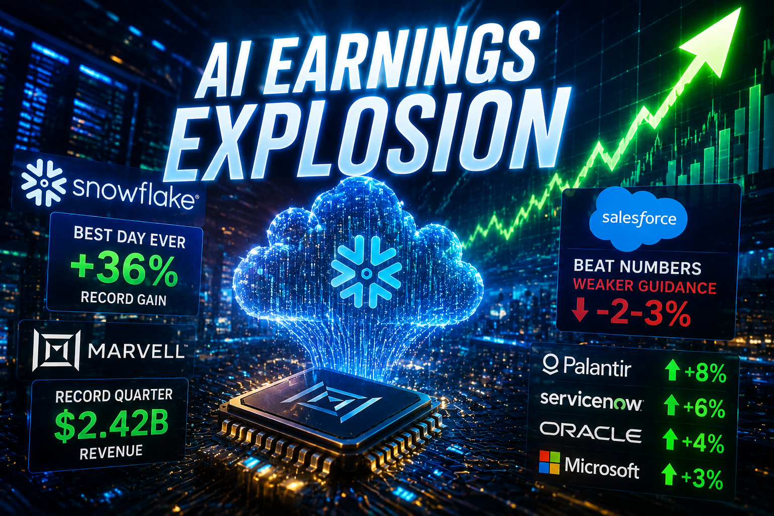 Snowflake’s Best Day Ever, Marvell’s Record Quarter, and What Software’s AI Earnings Explosion Means for Retail Investors